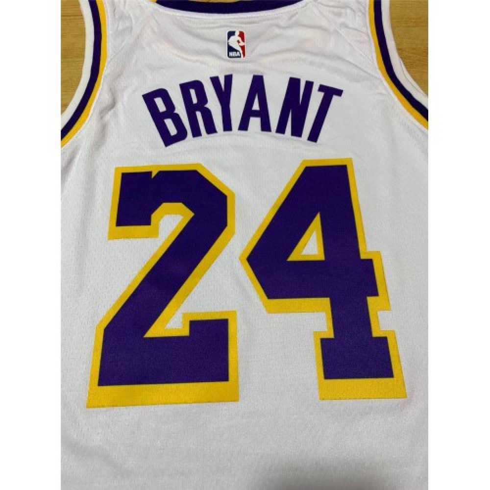 Men's Los Angeles Lakers Kobe Bryant #24 White Swingman Jersey - Association Edition-Pro Kit Vault | Brand New 26/27 Sports Jerseys